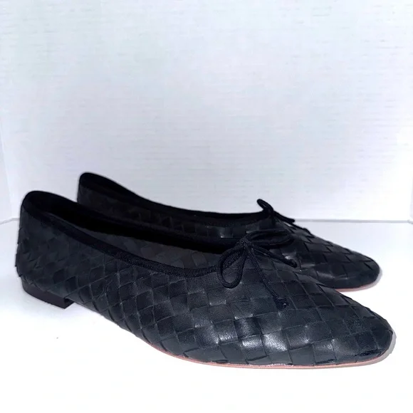 Loeffler Randall Landry Woven Black Ballet Flats 9.5 - Picture 2 of 6